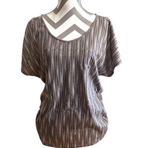 Vanity Browns and Silver Sequin Top